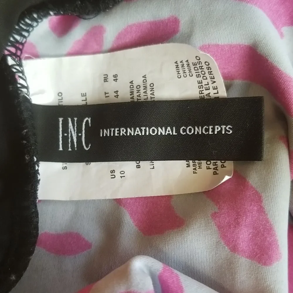 INC Internationals Concepts Animal Print One Piece Swimsuit SZ 10 - Picture 6 of 8